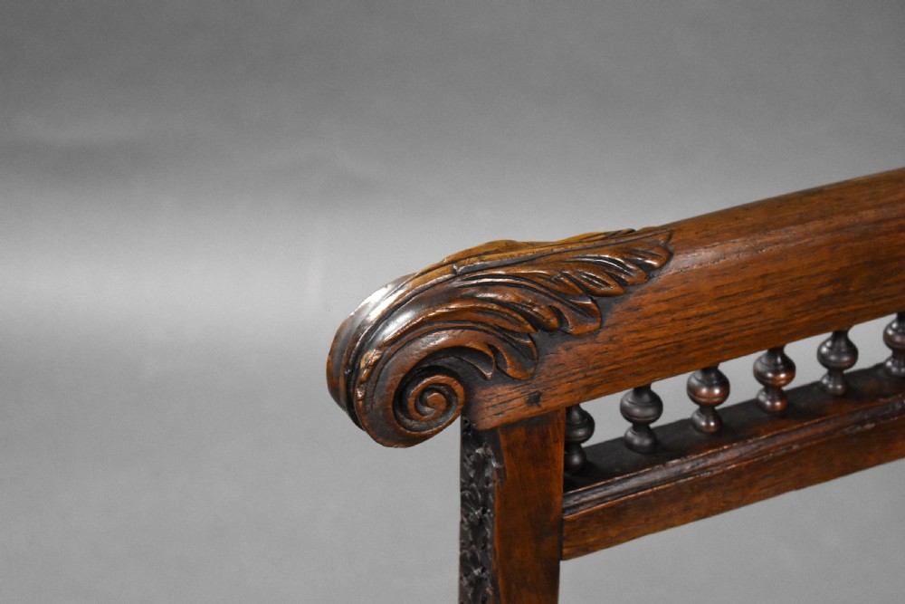 Set of 4 Carved Oak Chairs View XI