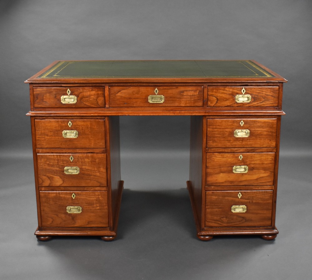 Victorian Teak Campaign Desk