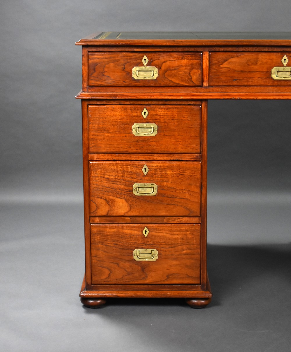 Victorian Teak Campaign Desk View II
