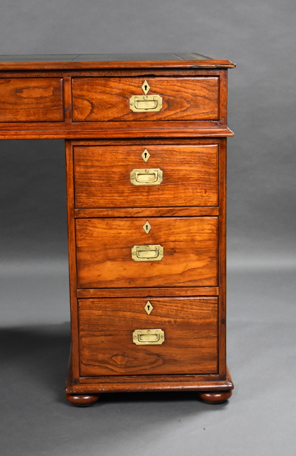 Victorian Teak Campaign Desk View IV