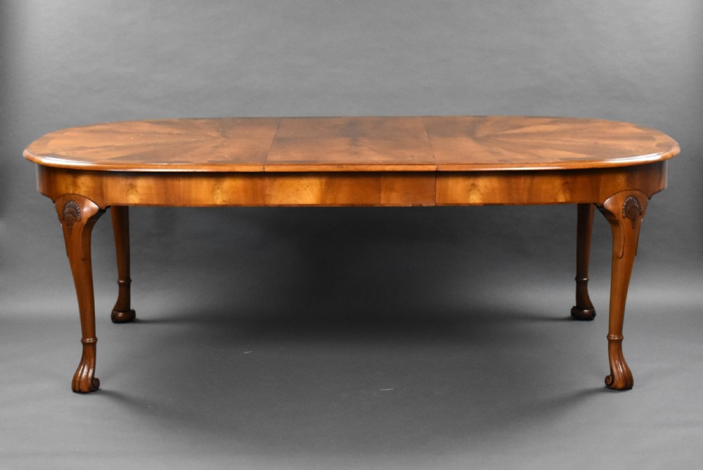 Antique Walnut Extending Dining Table & 8 Chairs View IV