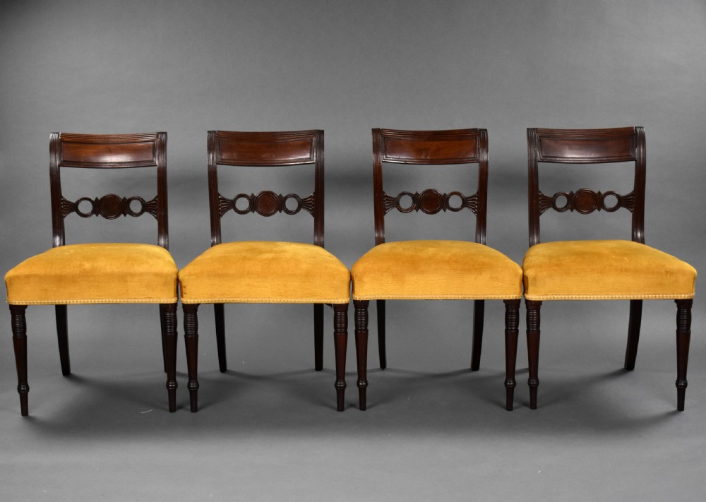 Set of 4 Regency Mahogany Dining Chairs