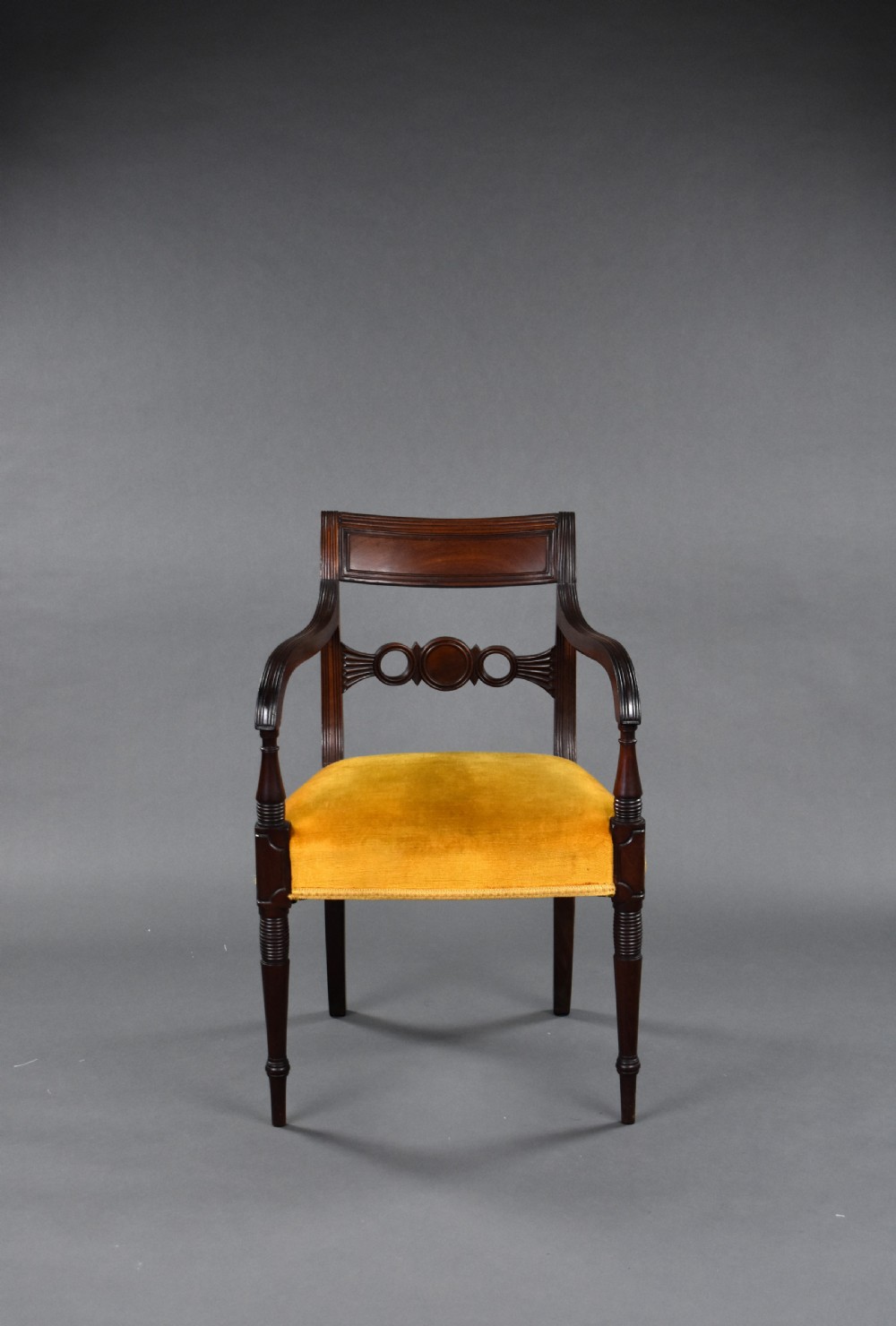 Regency Mahogany Open Armchair View II