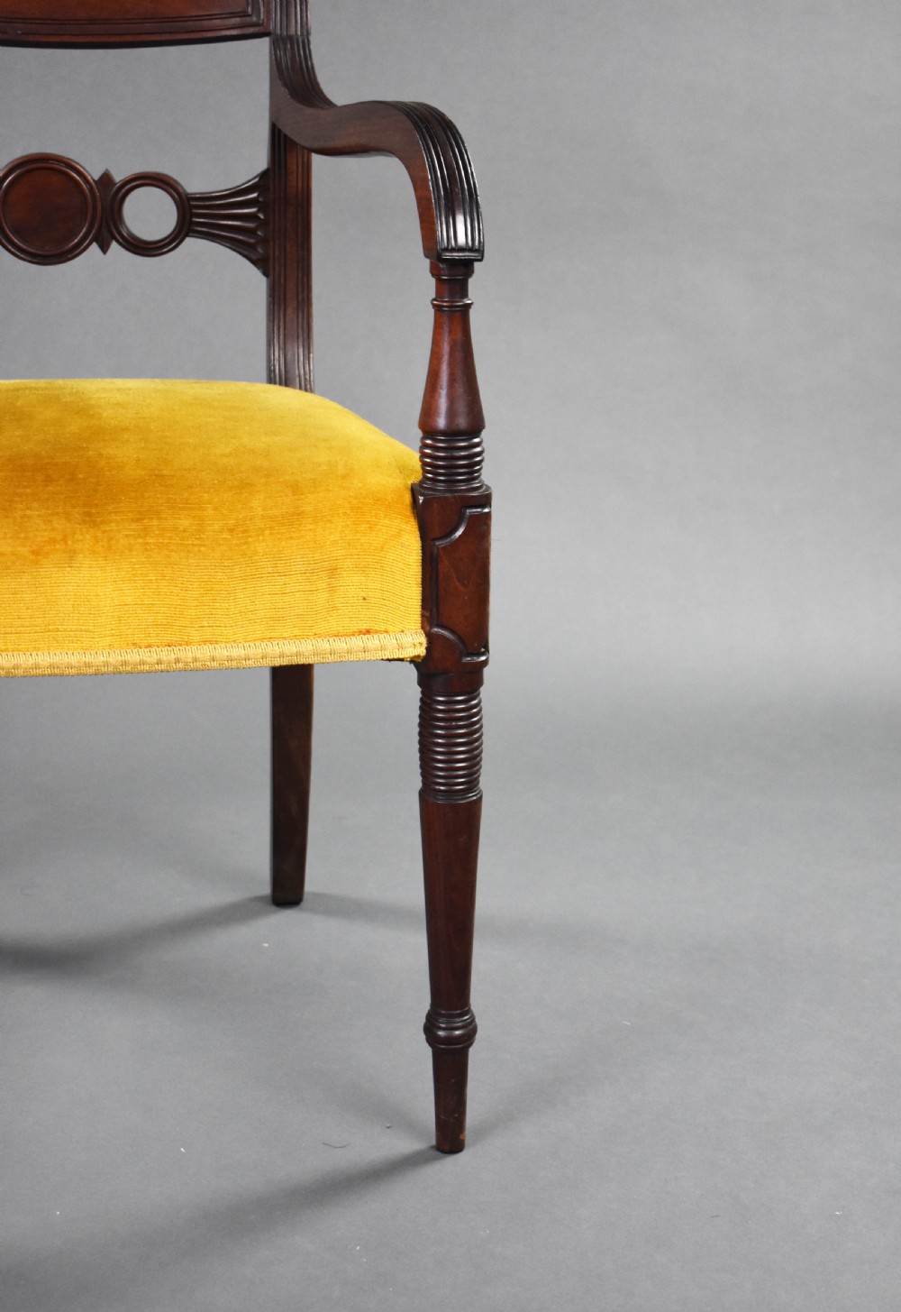 Regency Mahogany Open Armchair View VII