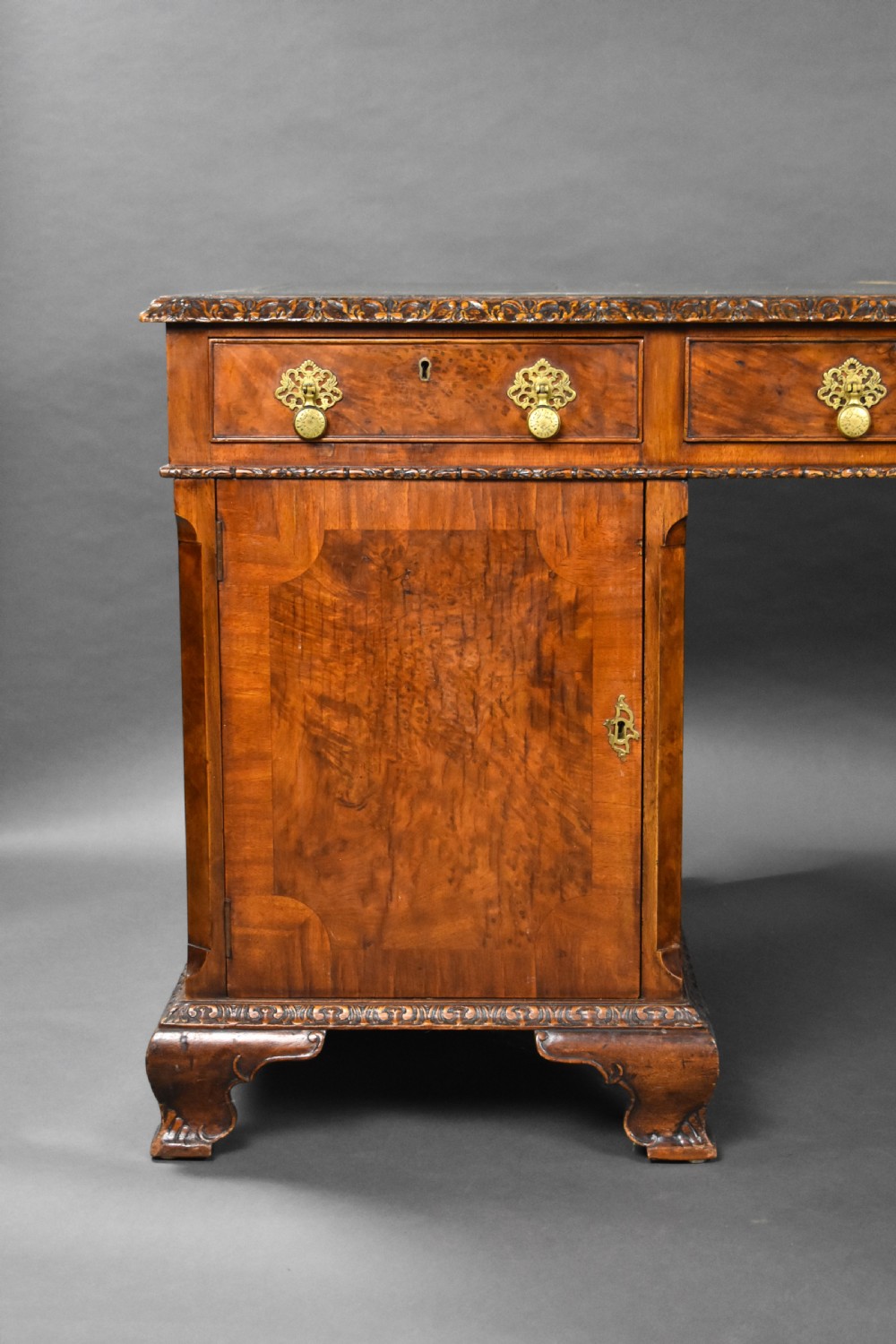 Antique Burr Walnut Partners Desk View VIII