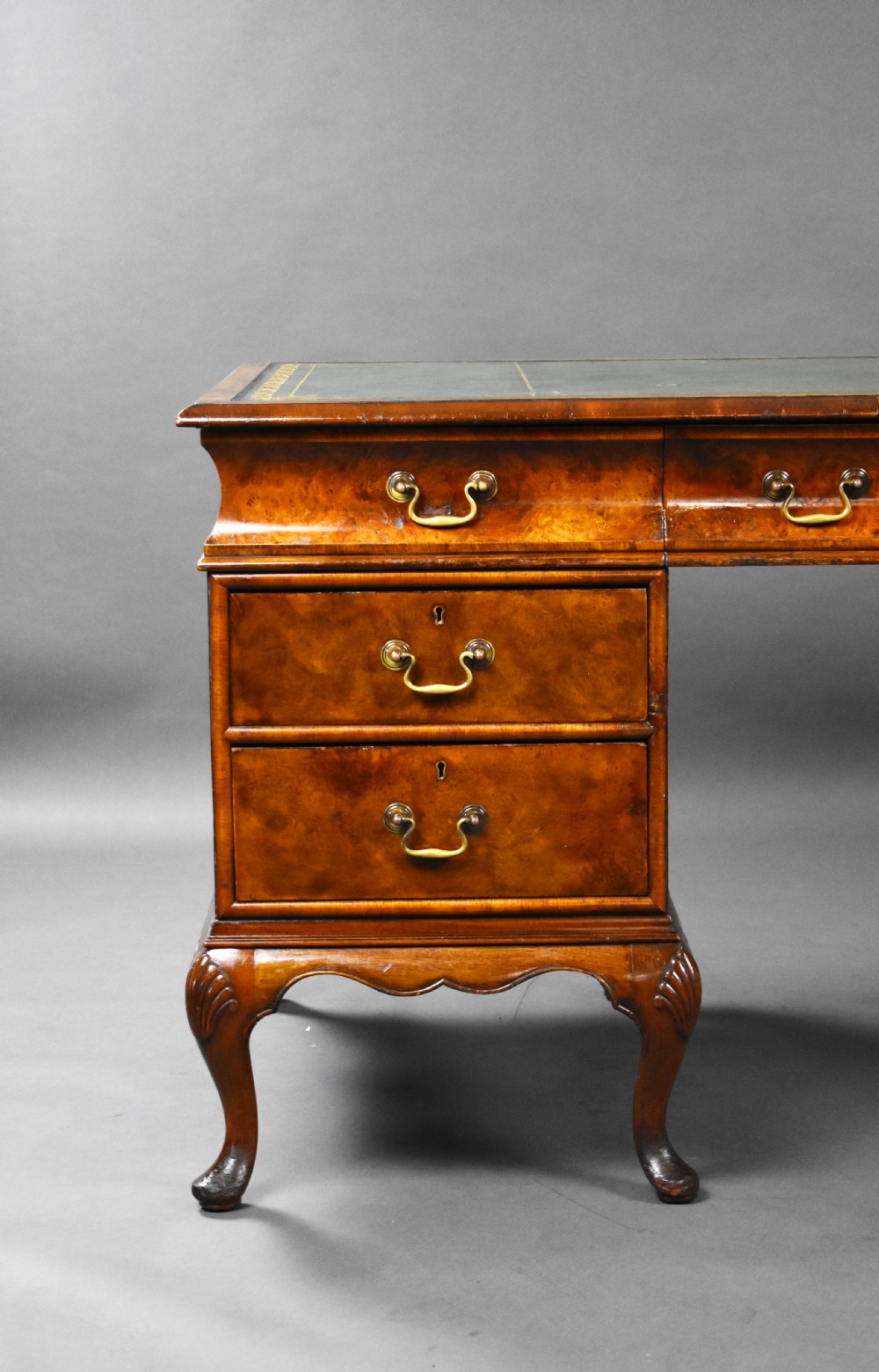 Antique Burr Walnut Pedestal Desk View III