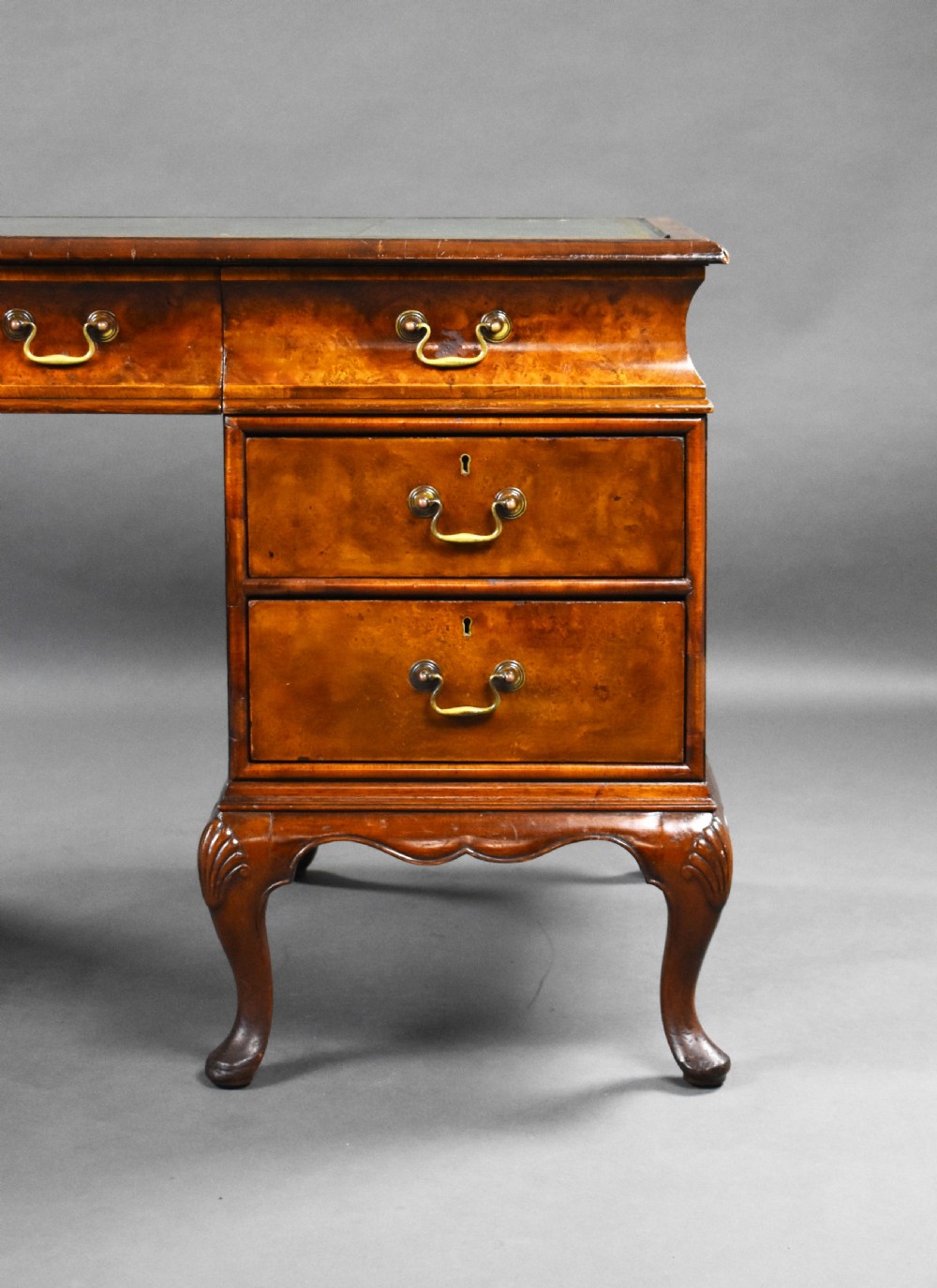 Antique Burr Walnut Pedestal Desk View V