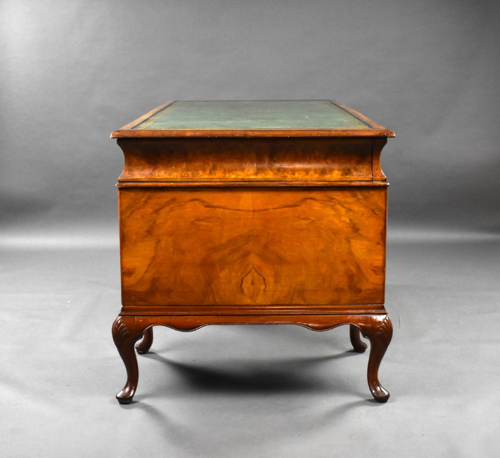 Antique Burr Walnut Pedestal Desk View VI