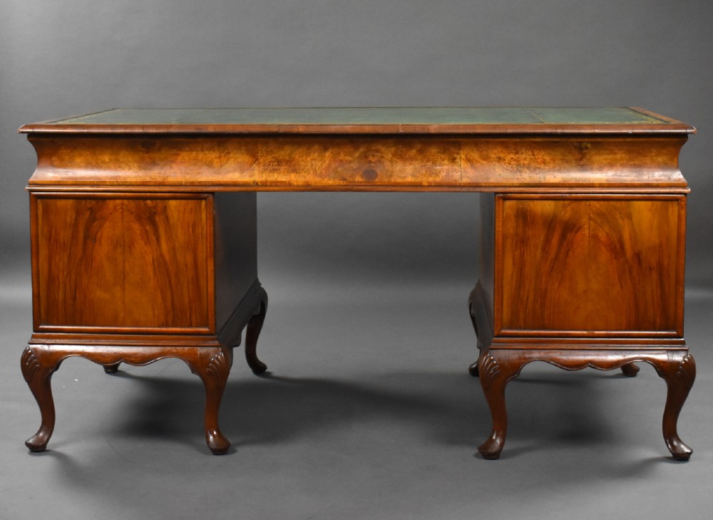 Antique Burr Walnut Pedestal Desk View VII