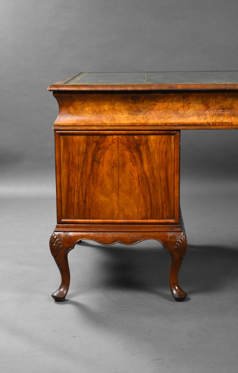 Antique Burr Walnut Pedestal Desk View VIII