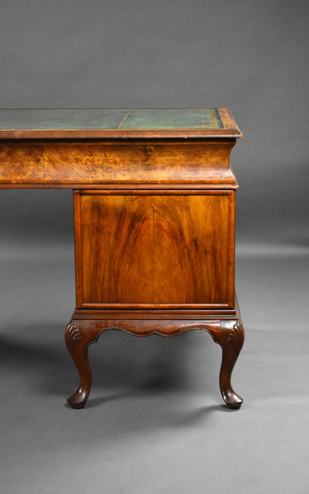 Antique Burr Walnut Pedestal Desk View IX