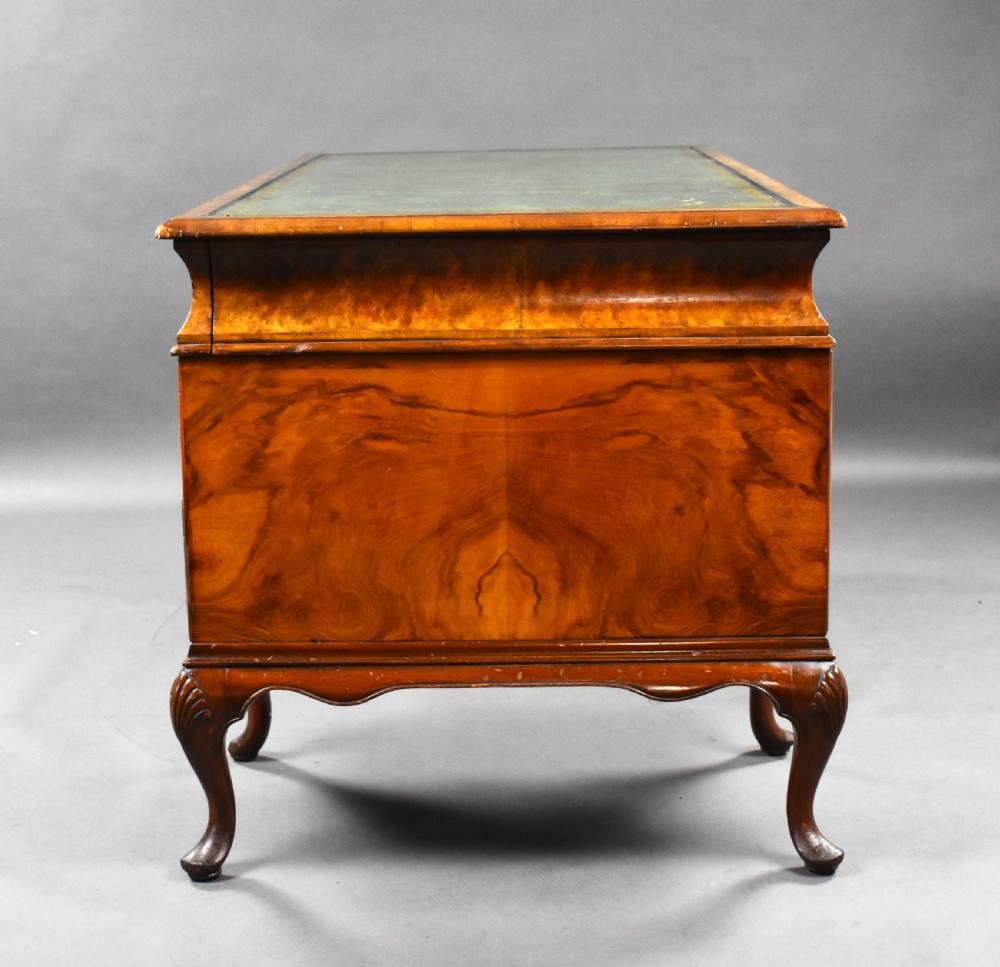 Antique Burr Walnut Pedestal Desk View X