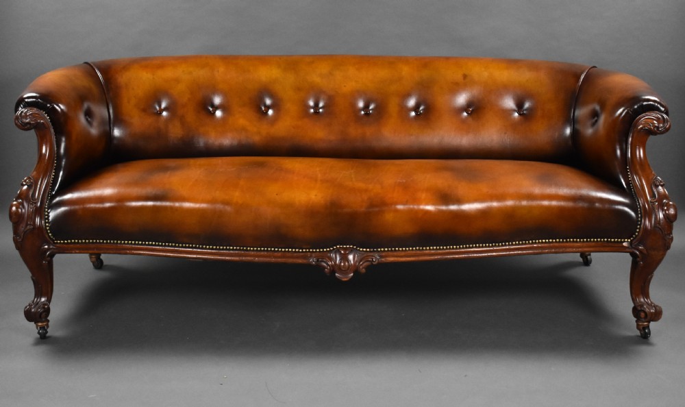 Victorian Hand Dyed Leather Sofa