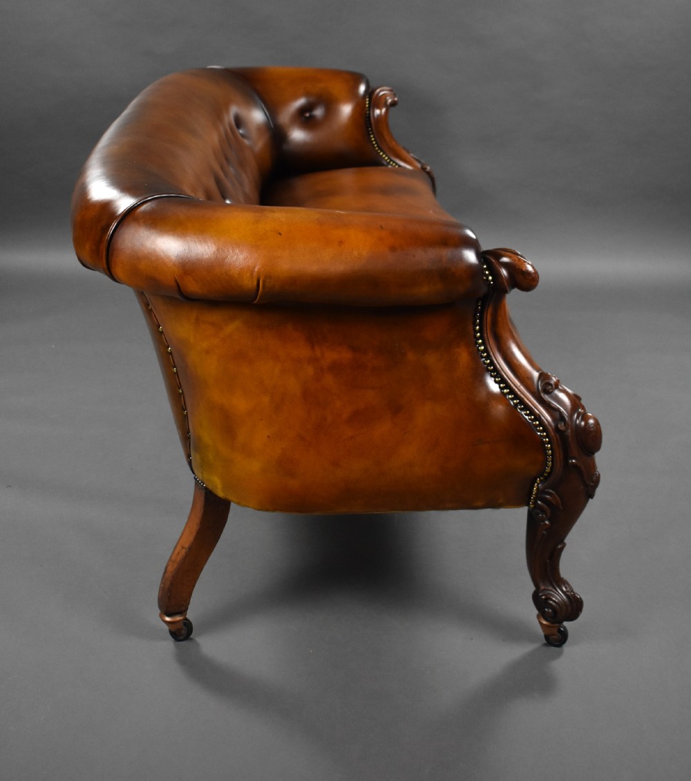 Victorian Hand Dyed Leather Sofa View II