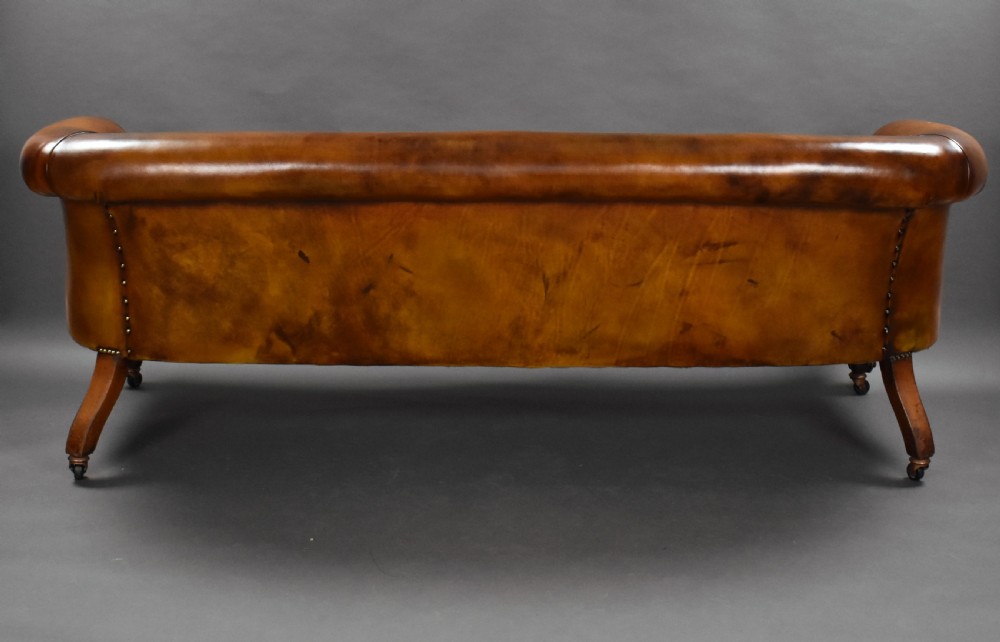Victorian Hand Dyed Leather Sofa View III