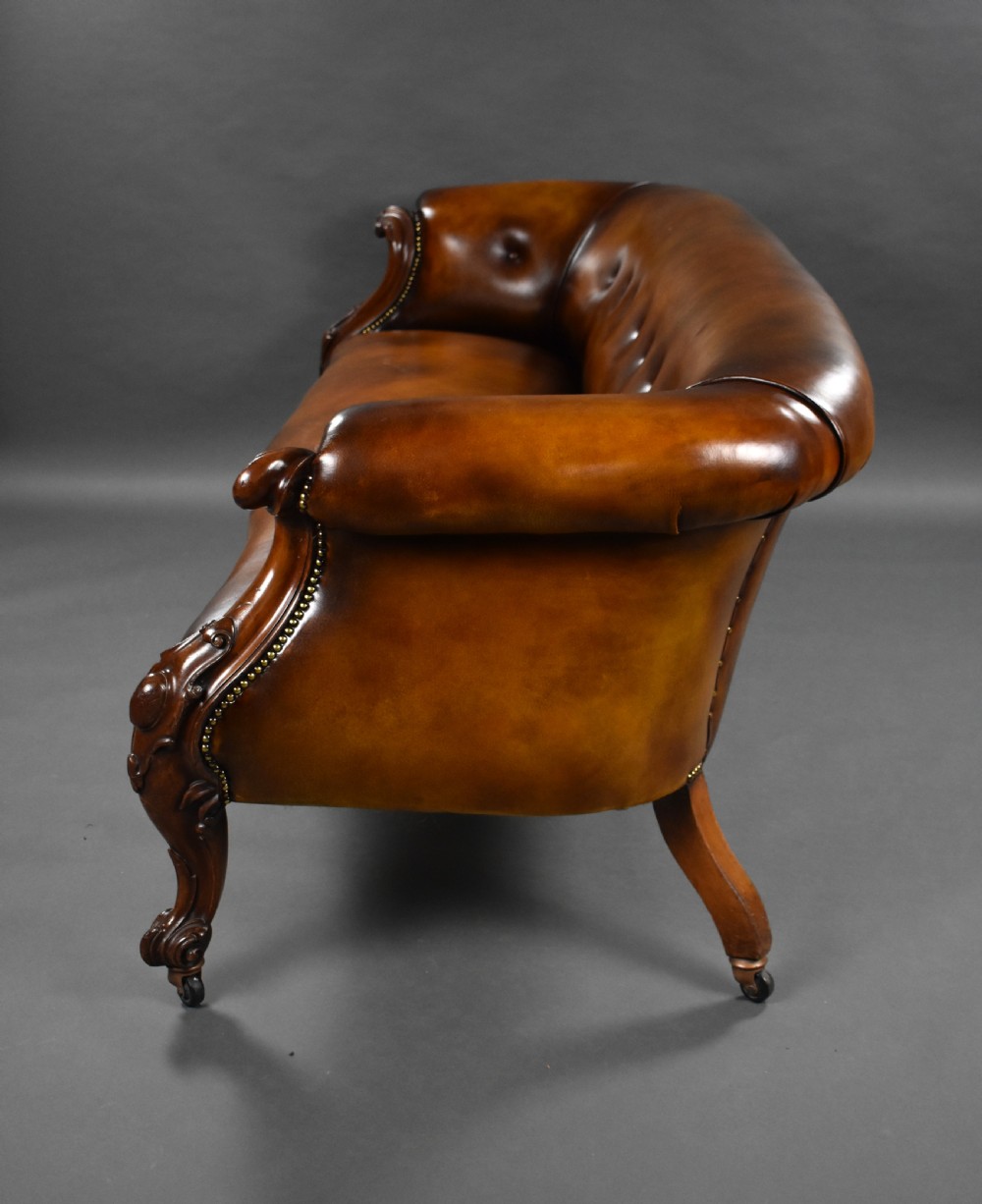 Victorian Hand Dyed Leather Sofa View IV