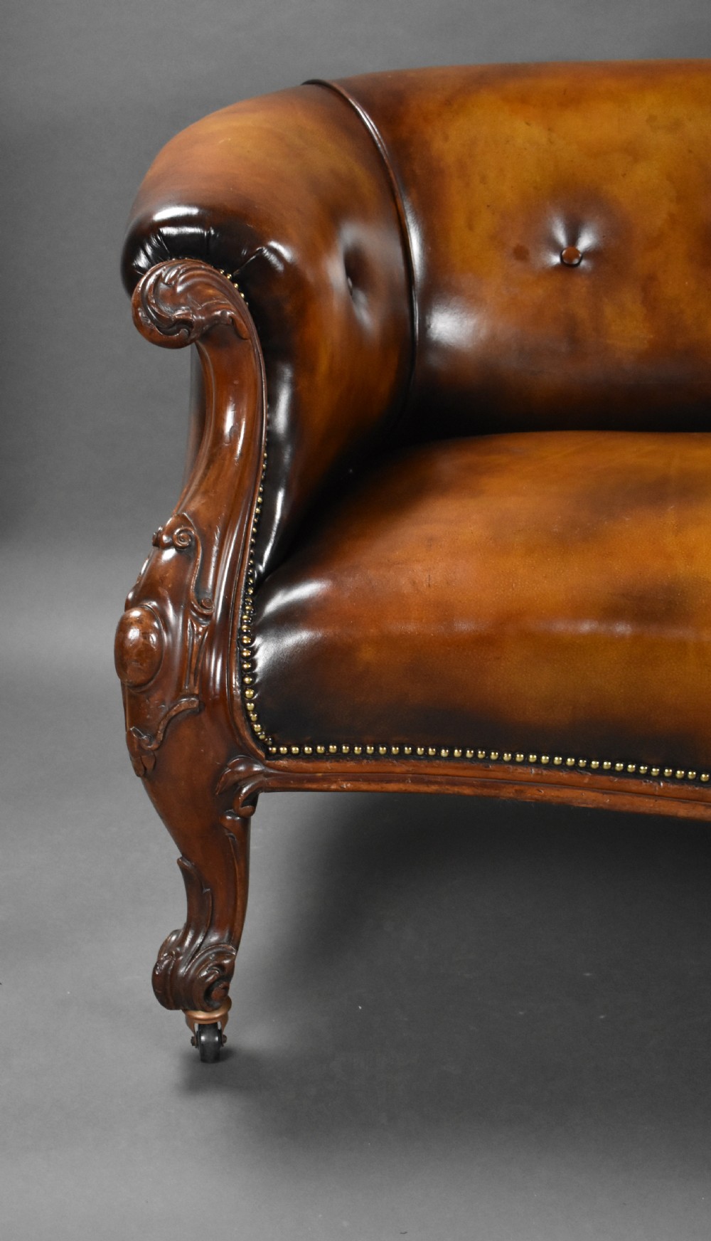 Victorian Hand Dyed Leather Sofa View V
