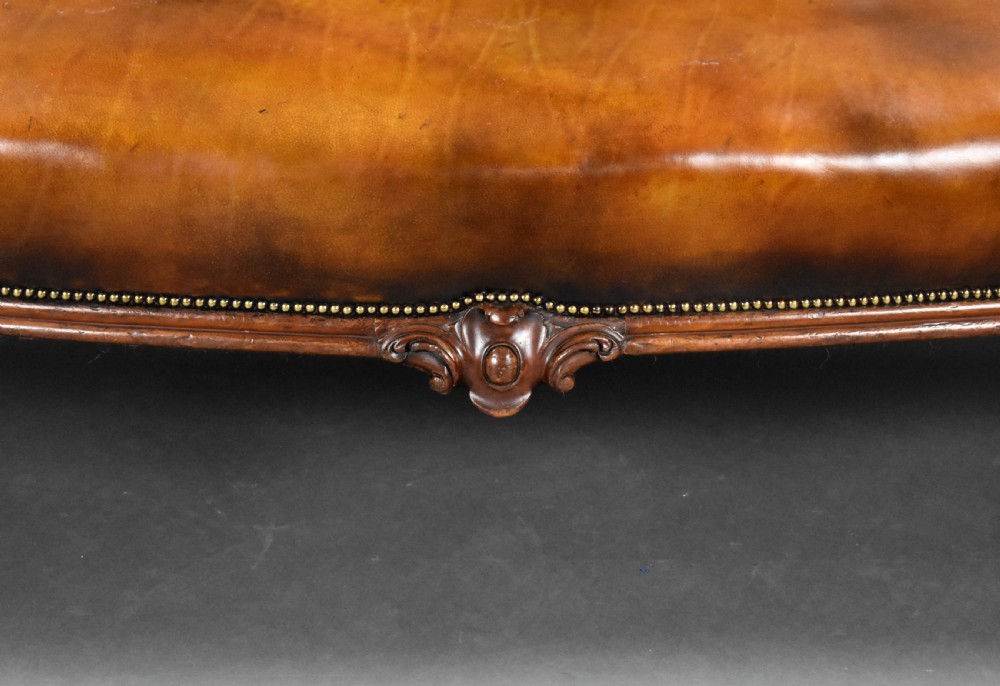 Victorian Hand Dyed Leather Sofa View VI