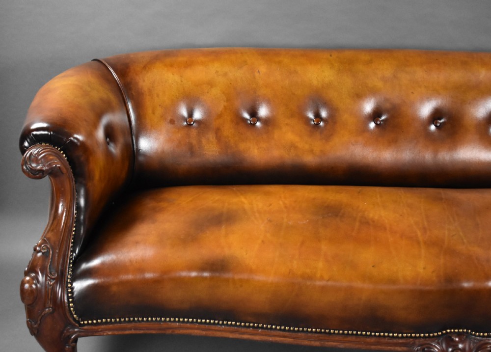 Victorian Hand Dyed Leather Sofa View VIII