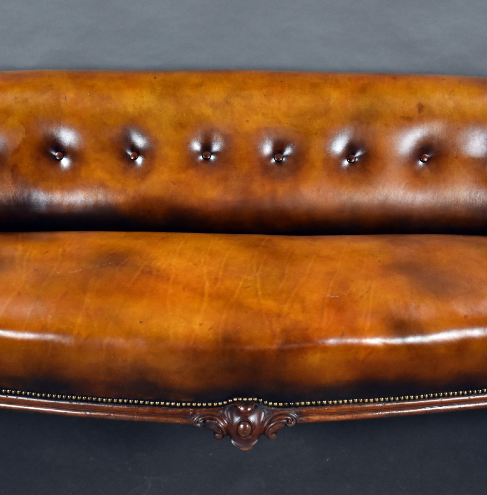Victorian Hand Dyed Leather Sofa View IX