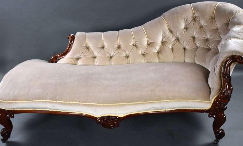 Victorian Mahogany Chaise Lounge View VIII