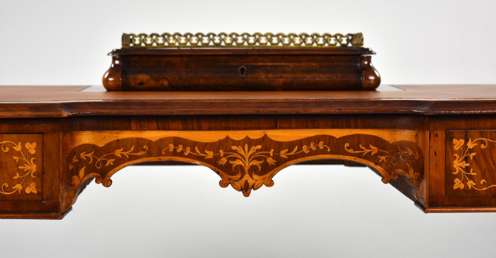 Victorian Burr Walnut Marquetry Inlaid Writing Table View XI