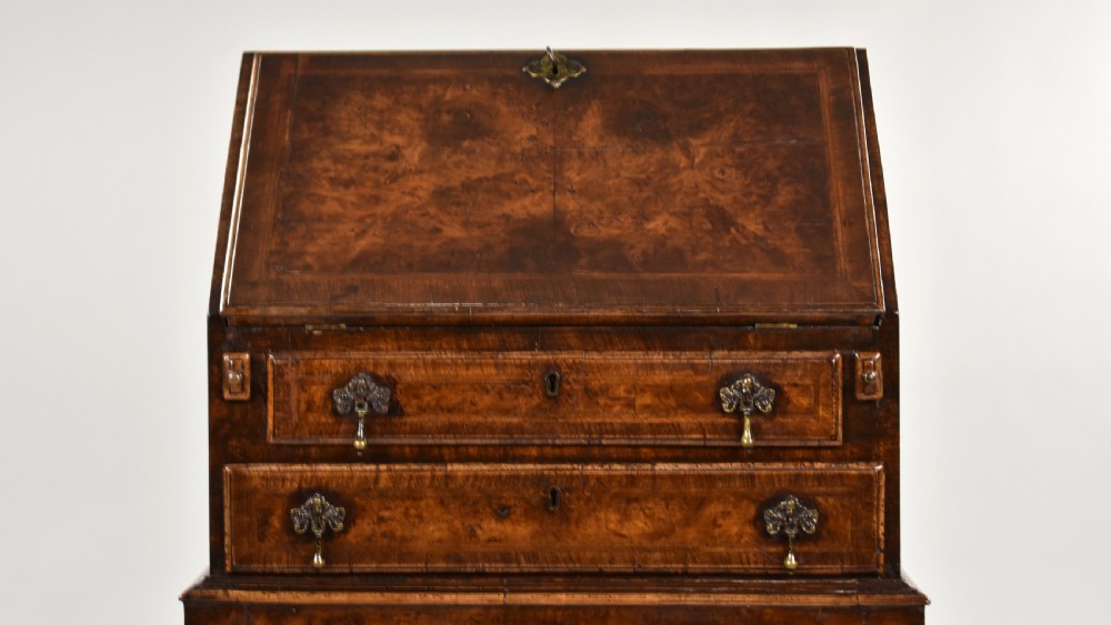 William and Mary Style Walnut Bureau on stand View III