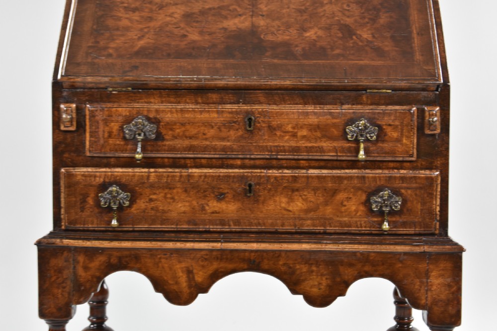 William and Mary Style Walnut Bureau on stand View V