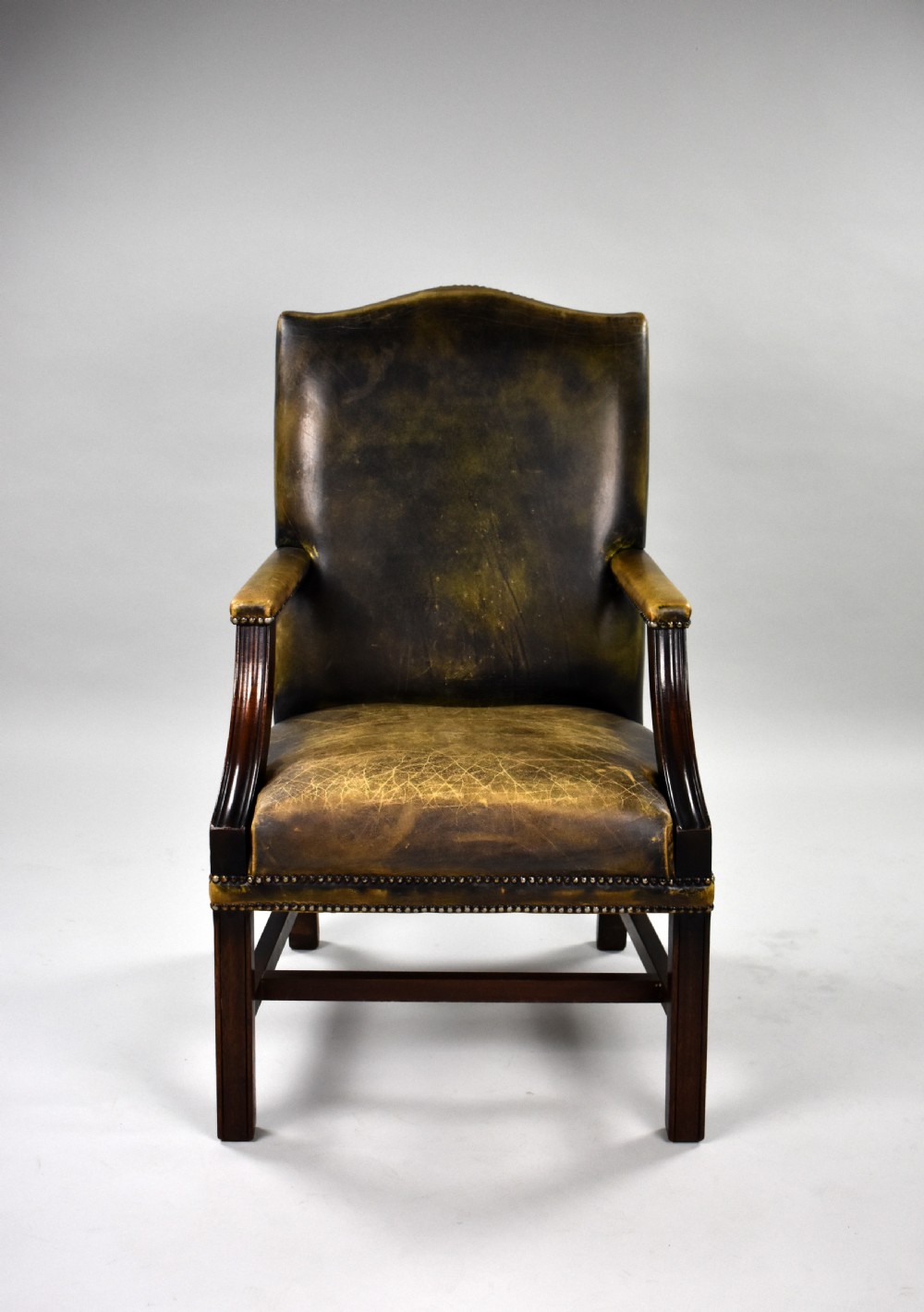 Green Leather Gainsborough Chair View II