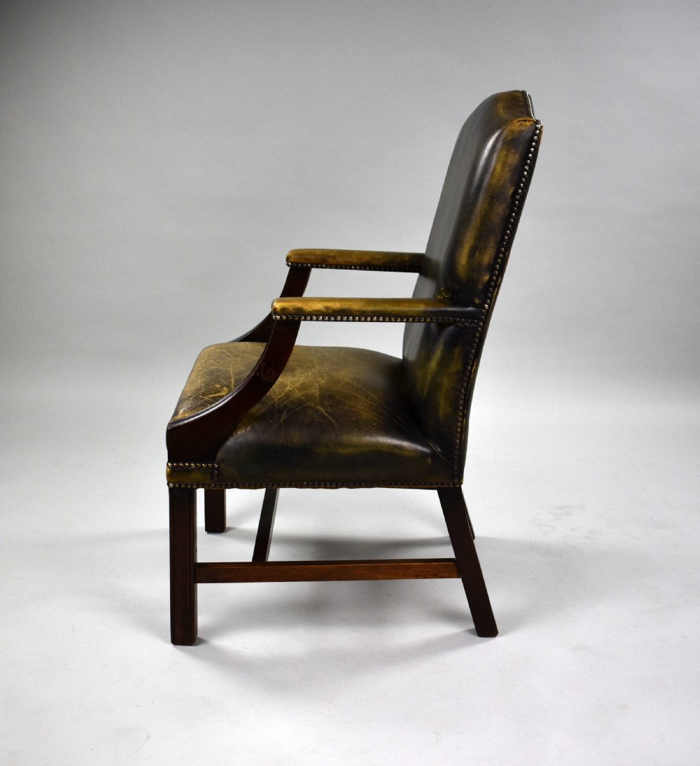 Green Leather Gainsborough Chair View V