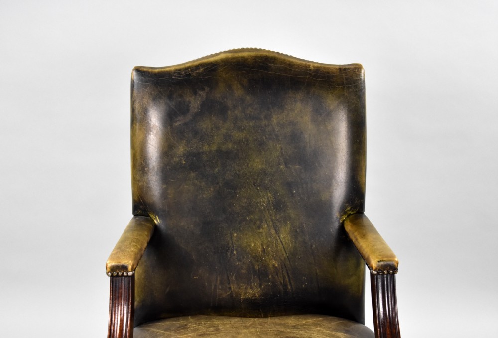 Green Leather Gainsborough Chair View VI