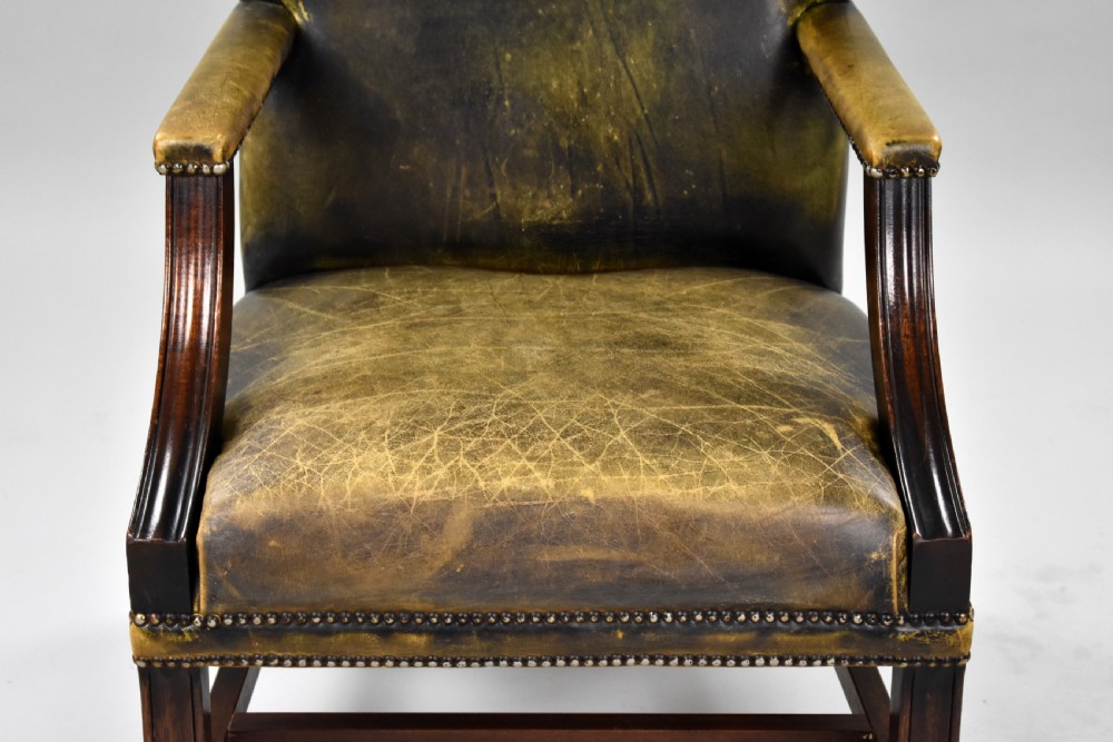 Green Leather Gainsborough Chair View VII
