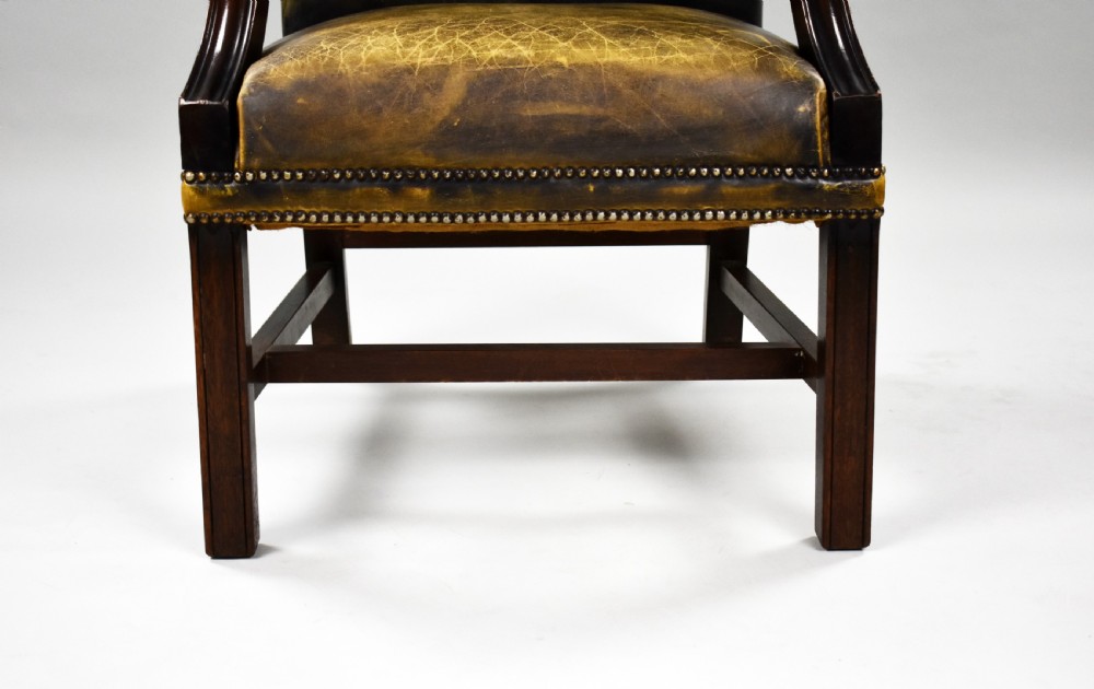 Green Leather Gainsborough Chair View VIII