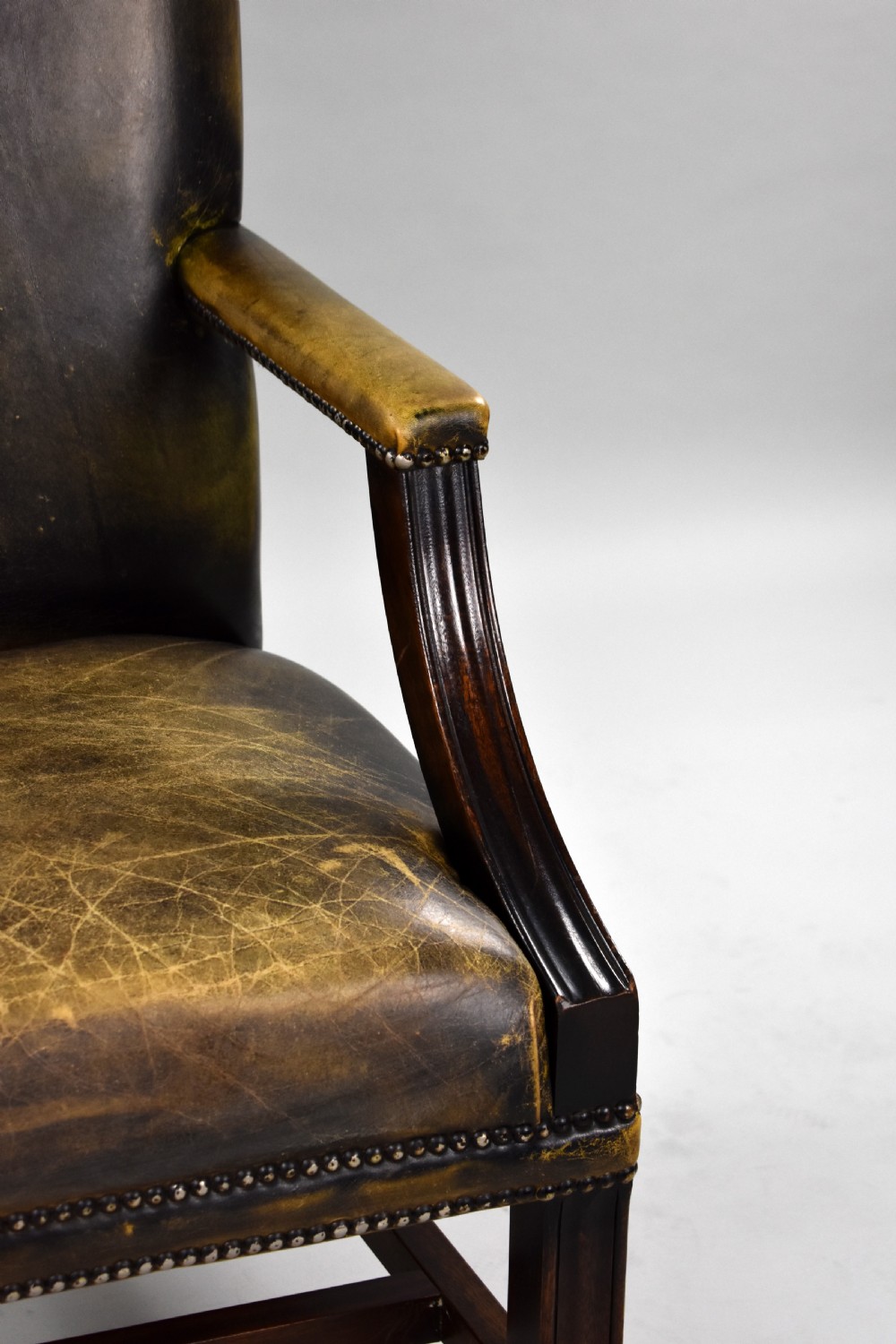 Green Leather Gainsborough Chair View X
