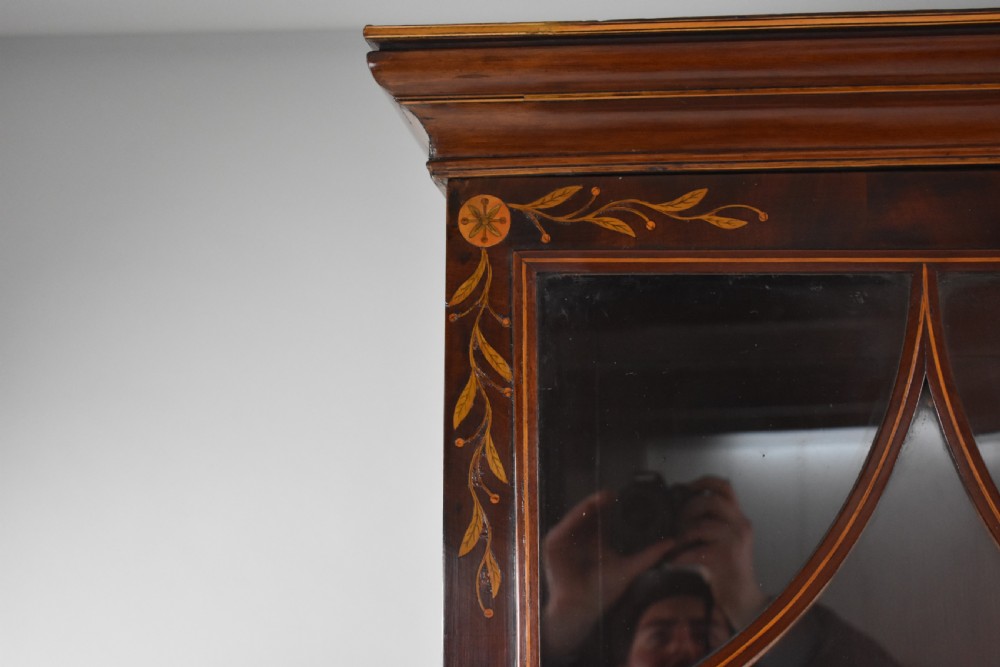 19th Century Inlaid Mahogany Secretaire Bookcase View IV