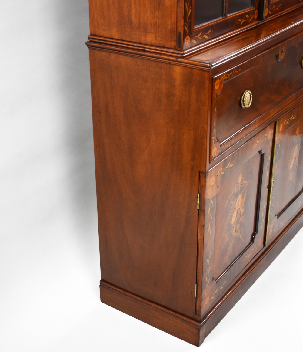 19th Century Inlaid Mahogany Secretaire Bookcase View X