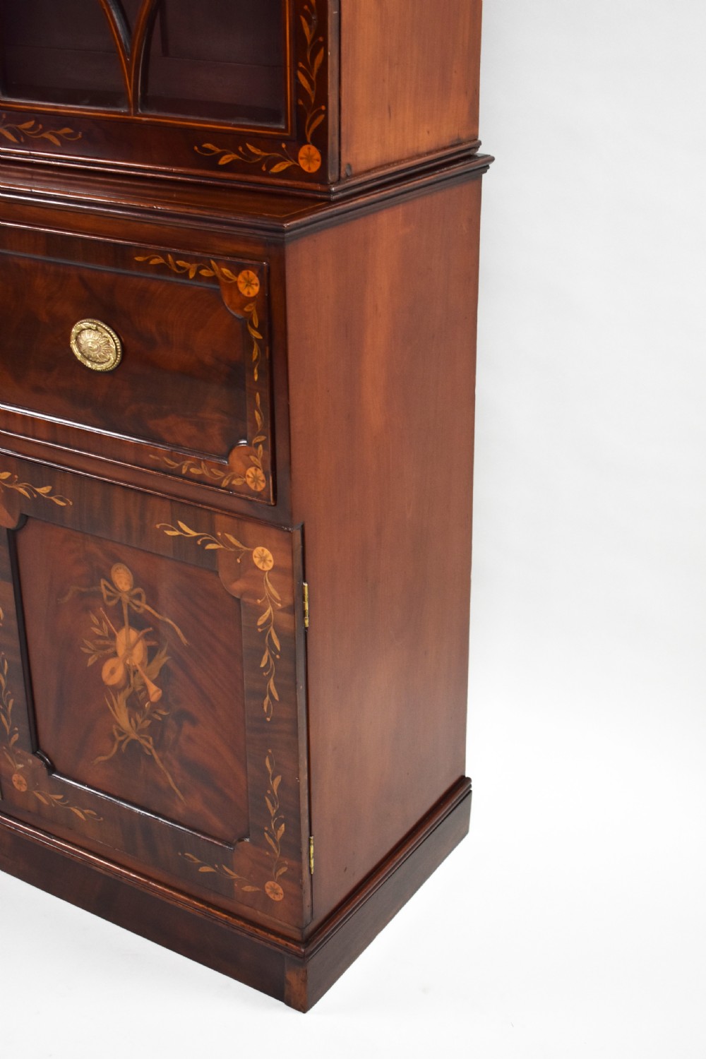 19th Century Inlaid Mahogany Secretaire Bookcase View XI