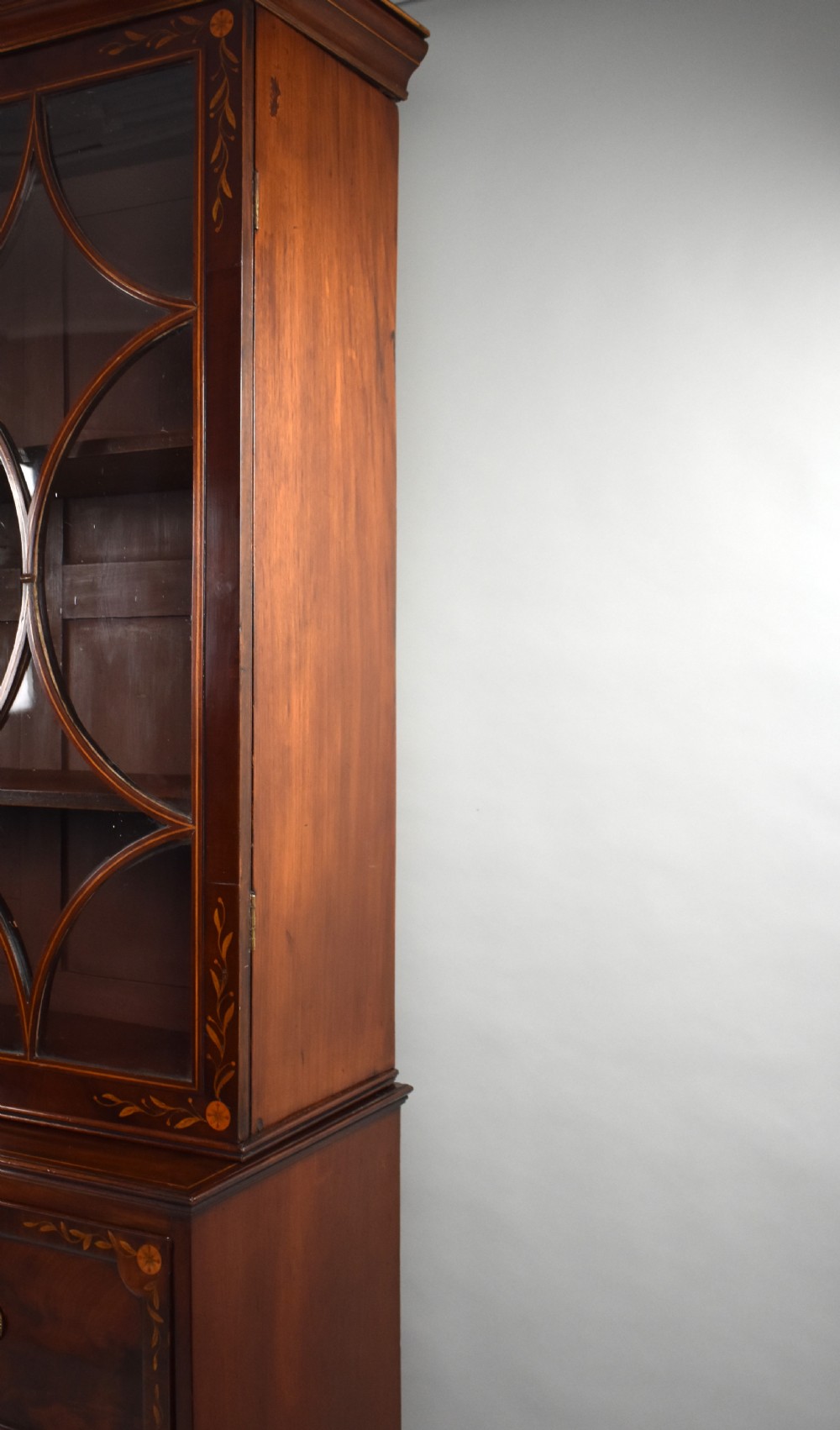 19th Century Inlaid Mahogany Secretaire Bookcase View XII