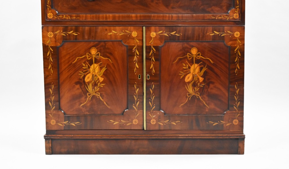 19th Century Inlaid Mahogany Secretaire Bookcase View XIV