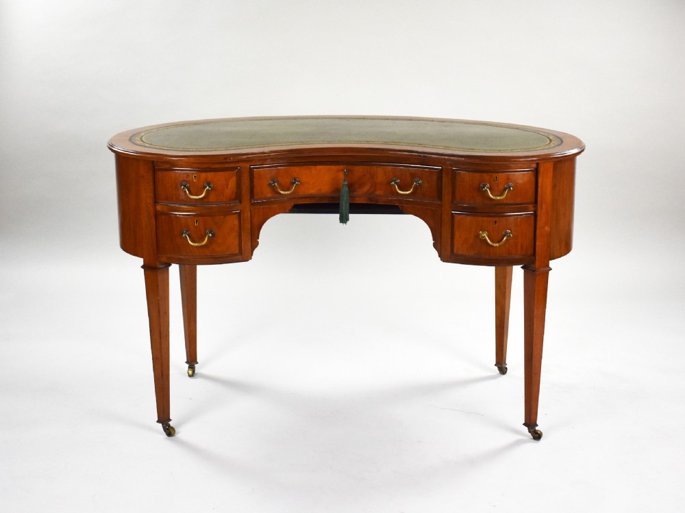 Edwardian Mahogany Kidney Shaped Desk View II