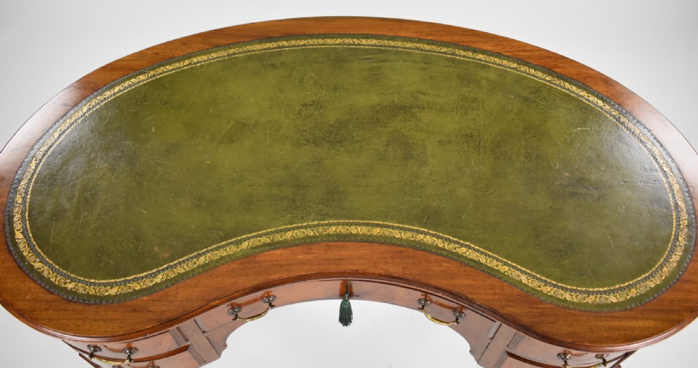 Edwardian Mahogany Kidney Shaped Desk View X