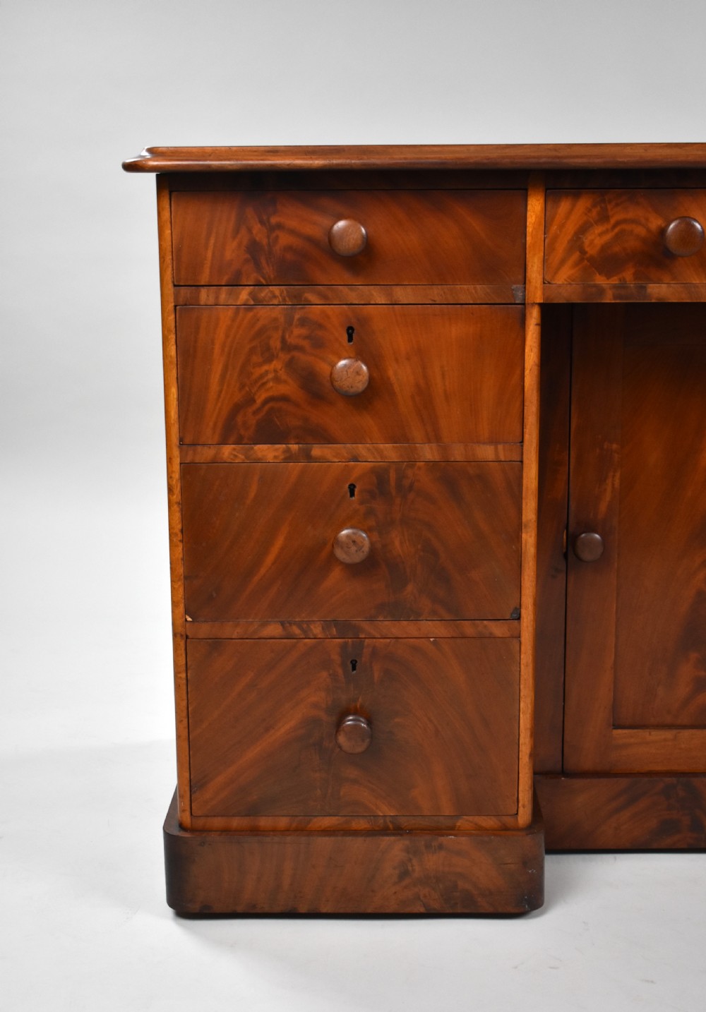 Victorian Flame Mahogany Kneehole Desk View III