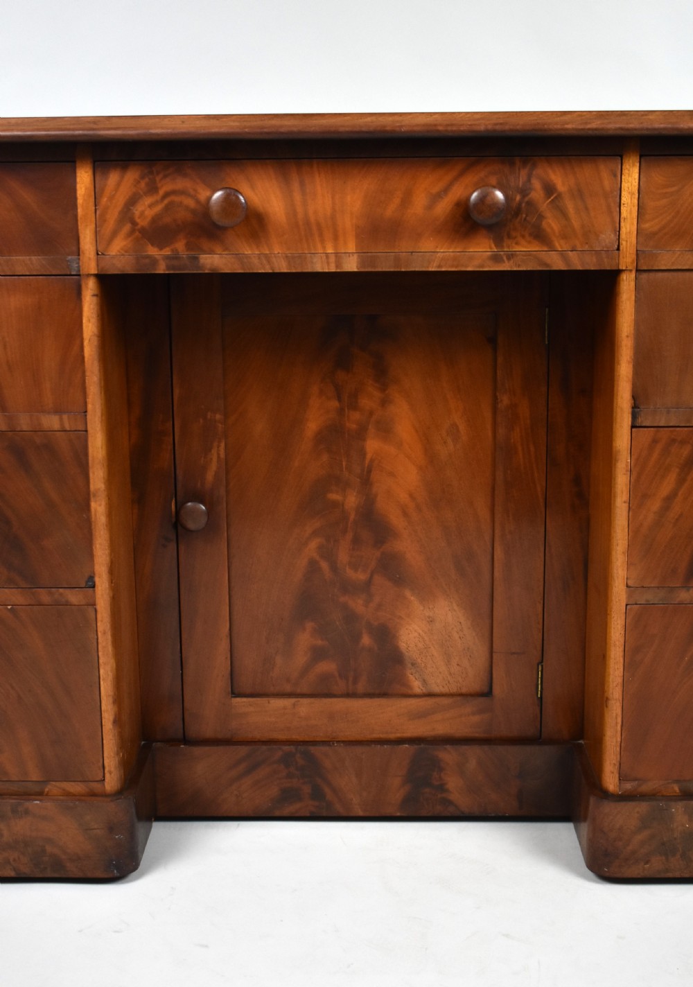 Victorian Flame Mahogany Kneehole Desk View IV