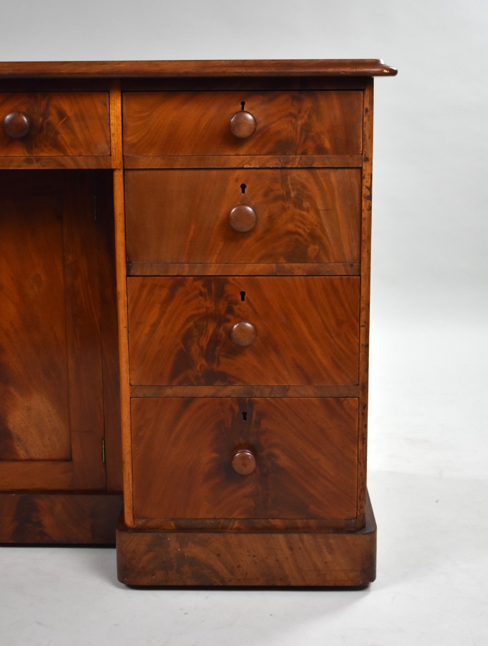 Victorian Flame Mahogany Kneehole Desk View V