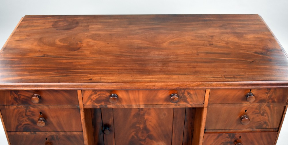 Victorian Flame Mahogany Kneehole Desk View VI