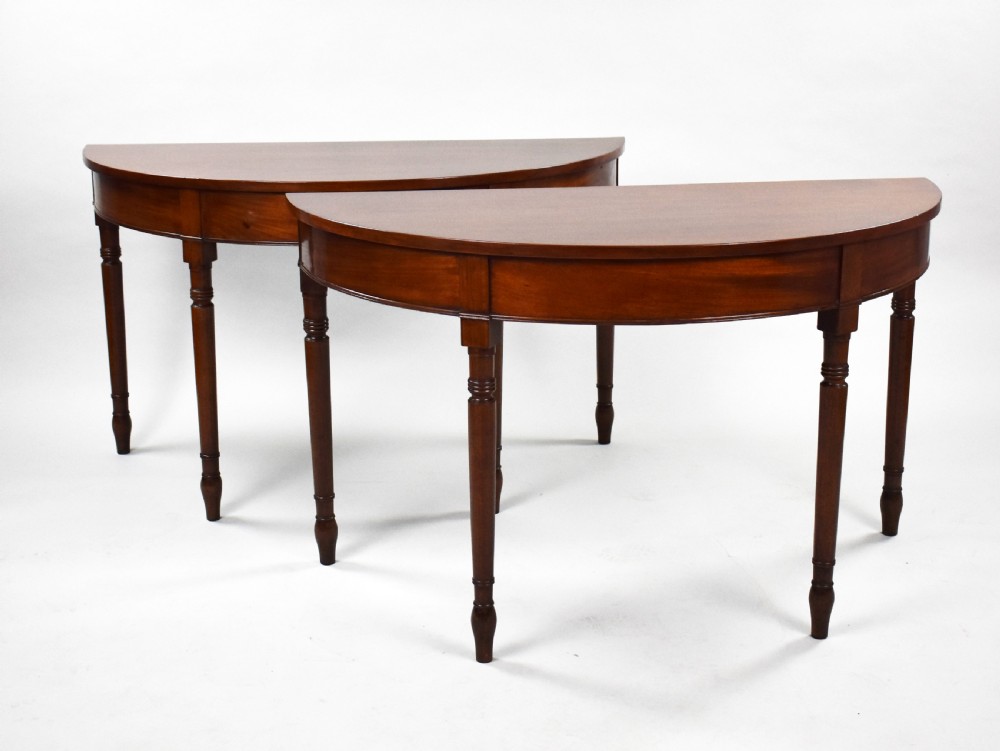 Pair of George III Mahogany Console Tables View II