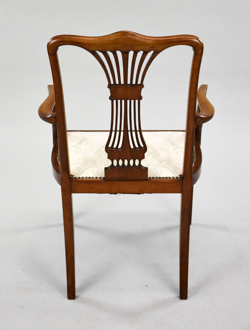 Edwardian Mahogany Inlaid Open Armchair View IV