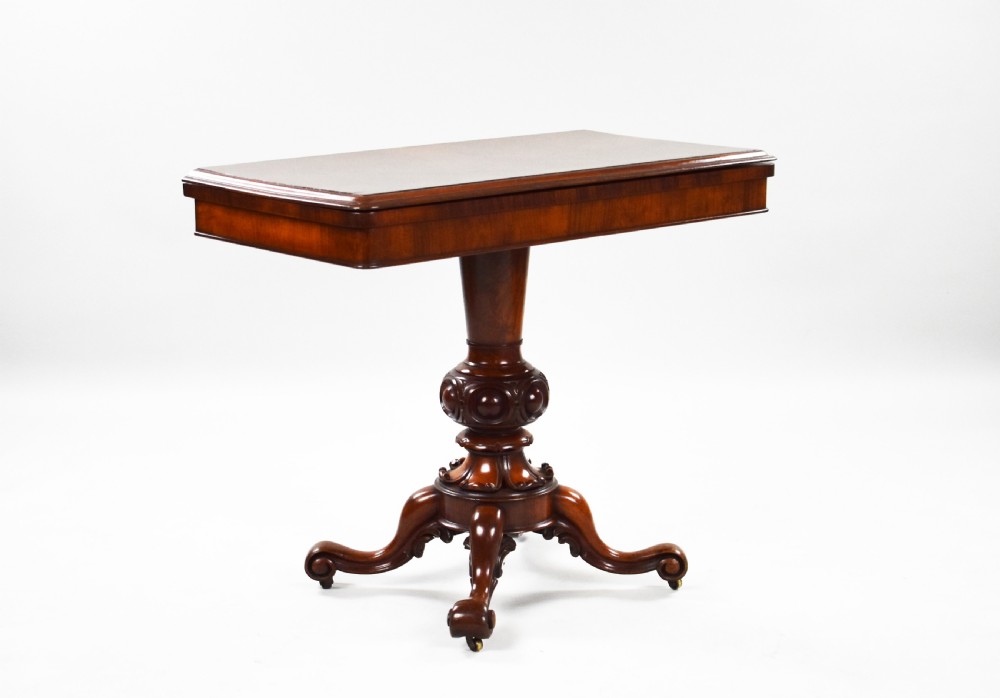 Victorian Burr Walnut Card Table 