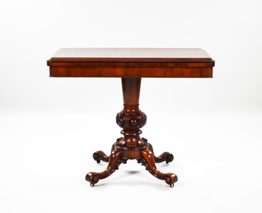 Victorian Burr Walnut Card Table  View II