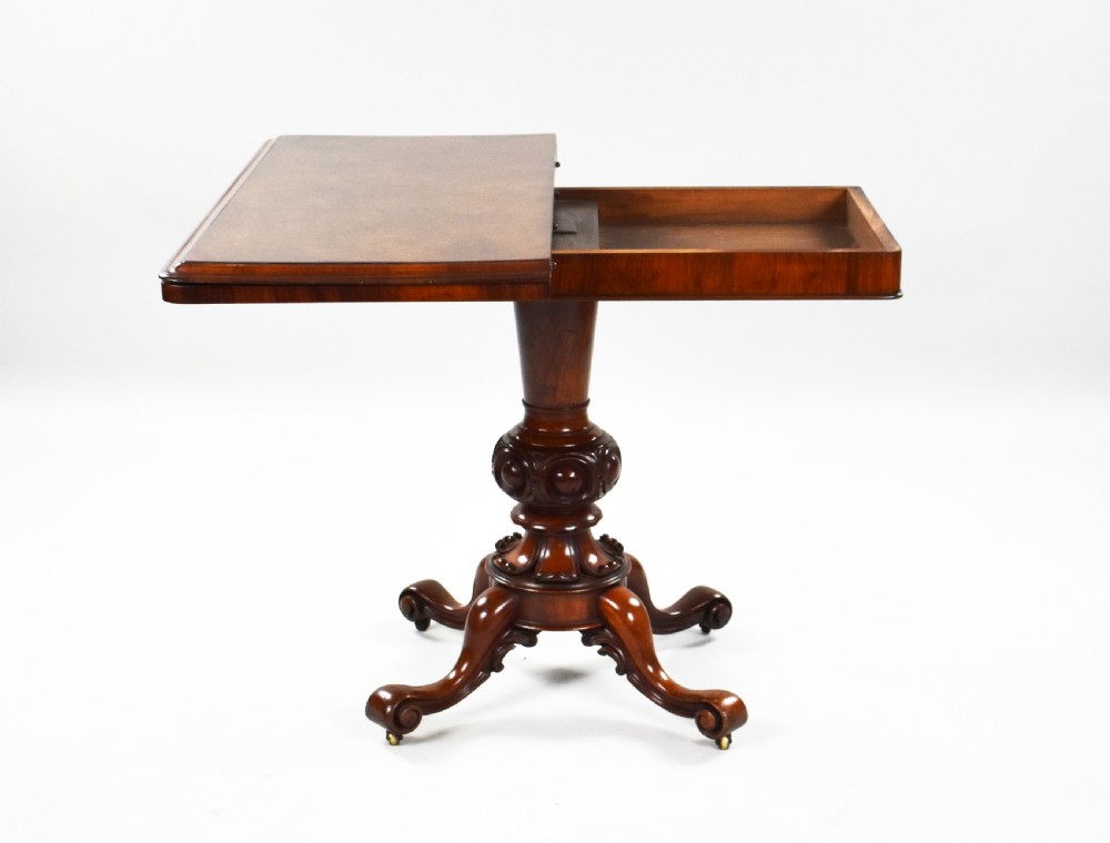 Victorian Burr Walnut Card Table  View III